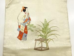 アンティーク　能役者模様刺繍名古屋帯